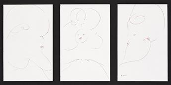 CHRIS OFILI (1968 - ) Three drawings.